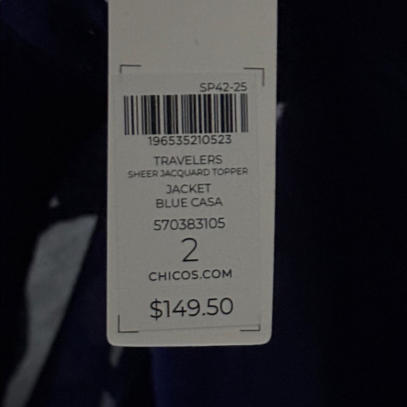 Chico's Deep Blue Sheer Top - Picture 5 of 6